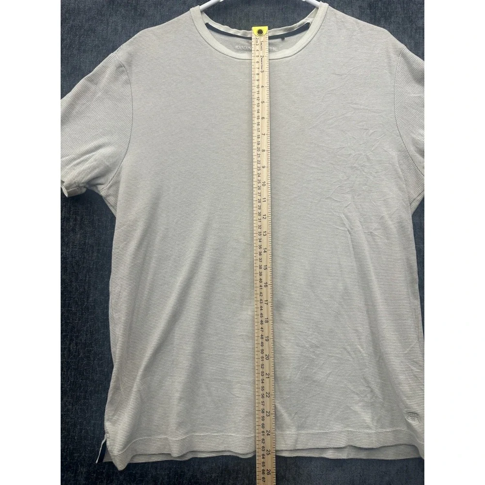 Banana Republic Luxe Touch Performance Tee Men Medium Beige 100% Cotton Crewneck